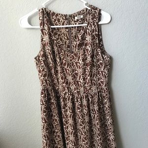 brown key patterned dress